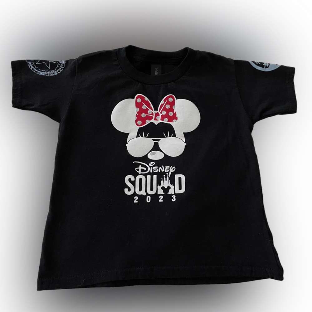 Girl’s Minnie Mouse Disney T-shirt Black, Gildan, Size:XS
